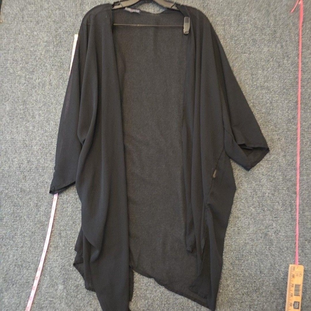 Brandy Melville Kimono Jacket Womens One Size Black Sheer Open Front Boho Italy